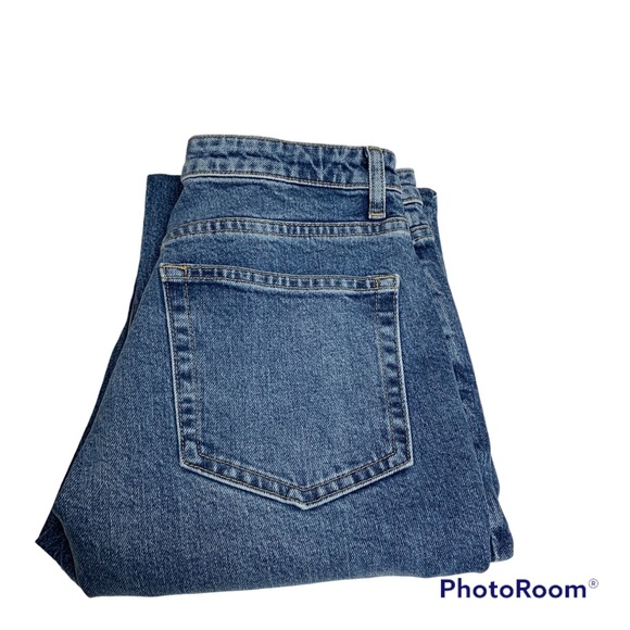 Topshop Denim - Topshop 30 waist straight heavyweight jeans medium wash factory distressing